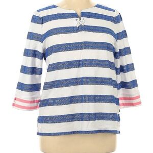 T by Talbots 3/4 sleeve striped top
